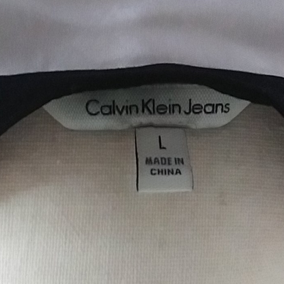 Calvin Klein Jeans Cream Hidden Button -Up Large - Picture 3 of 5